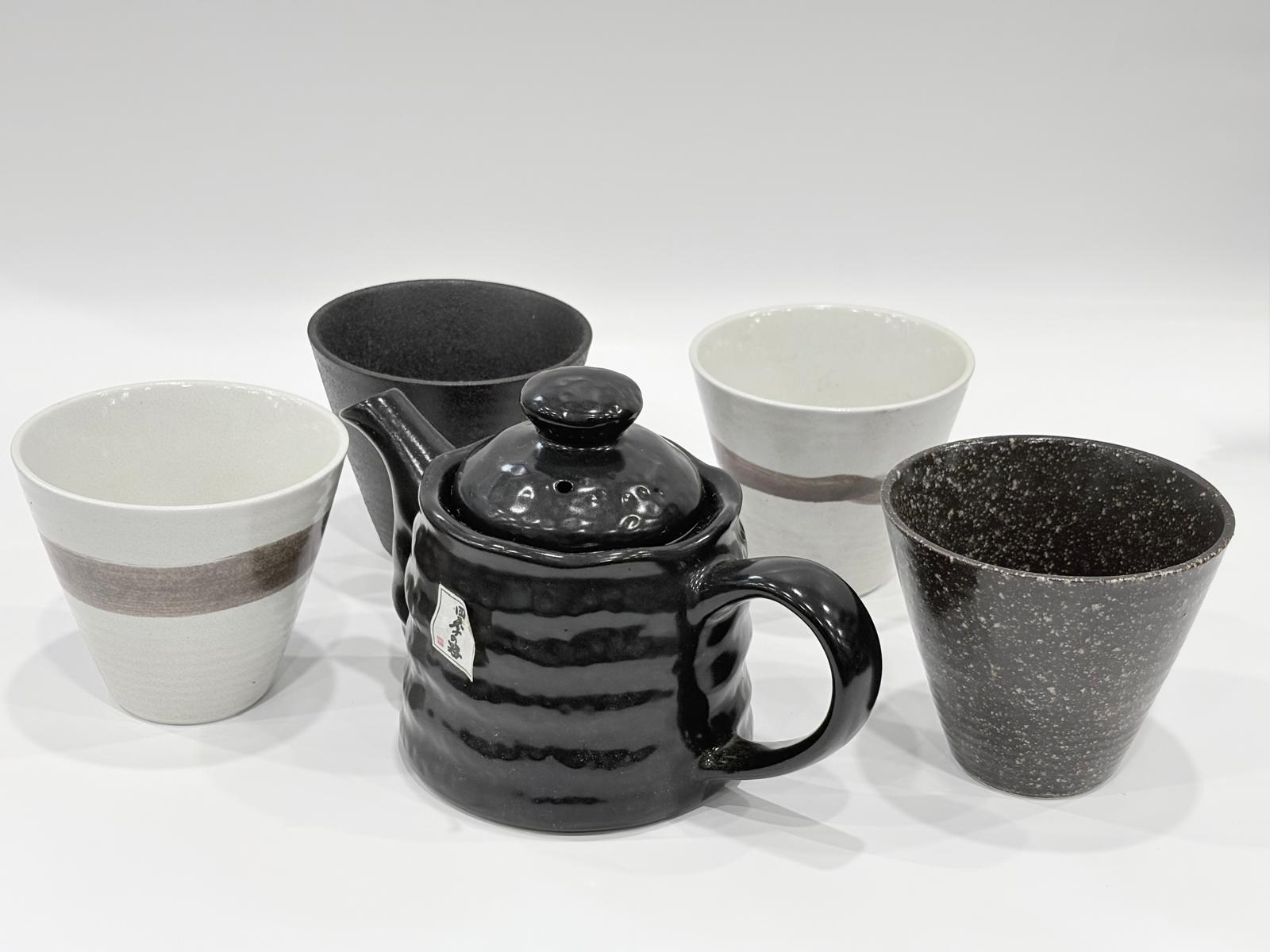 Procelain Japanese Pot Set Black